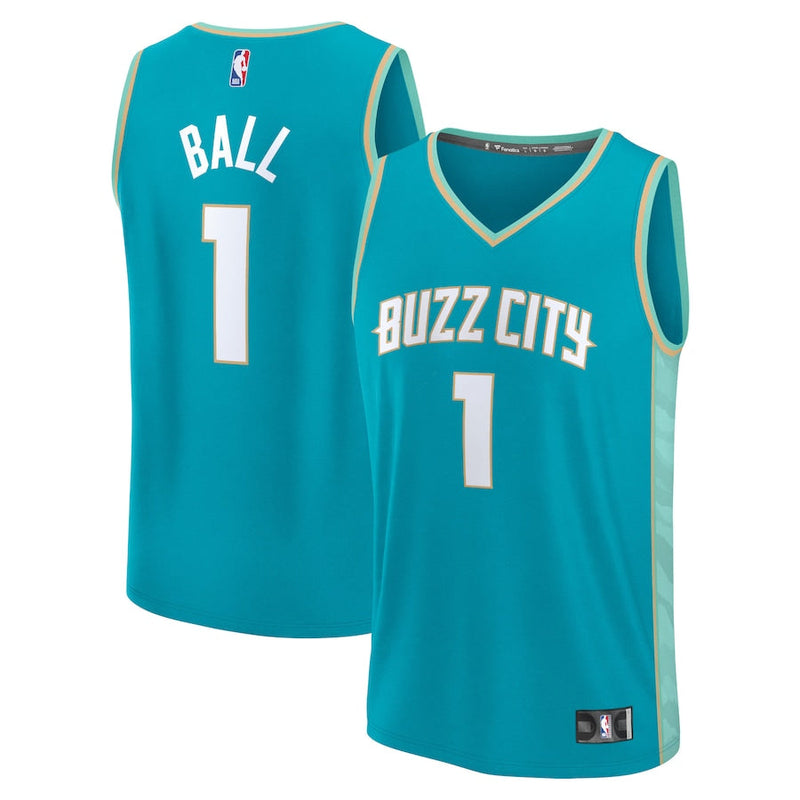 LaMelo Ball Charlotte Hornets Fanatics Branded unisex 2023/24 Fast Break Jersey - Teal - City Edition