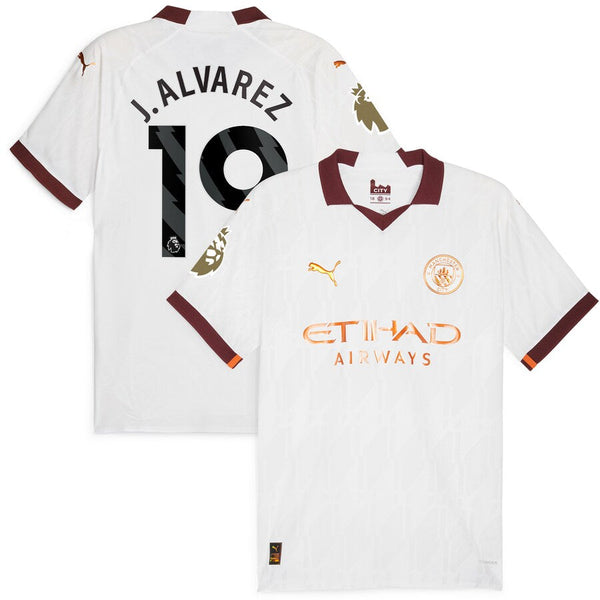 Julián Álvarez Manchester City  2023/24 Away Player Jersey - White