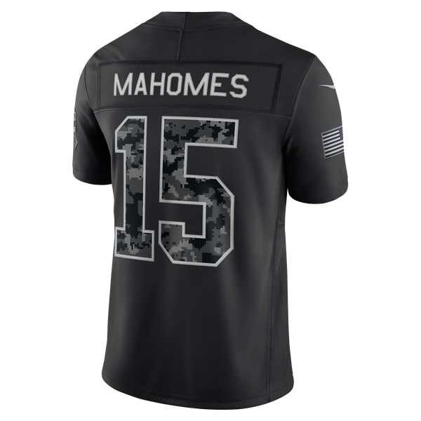 Patrick Mahomes Kansas City Chiefs Soccer Intl 2026 Salute to Service Stitched Limited Jersey - Black