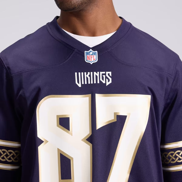 T.J. Hockenson Minnesota Vikings Soccer Intl 2026 Rivalries Collection Game Jersey - Purple