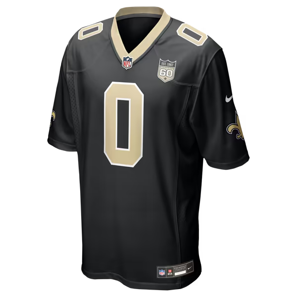 Jordyn Tyson New Orleans Saints Soccer Intl 60th Season Patch Game Jersey - Black