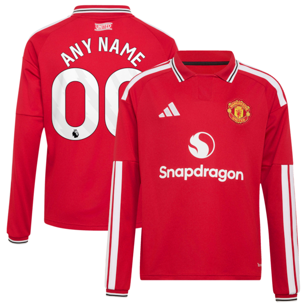 Soccer Intl Manchester United 2026/27 Home Replica Long Sleeve Custom Jersey Red