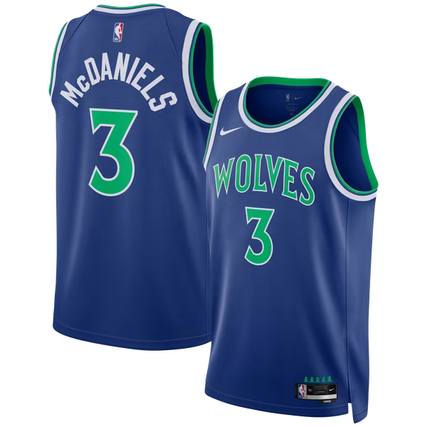 Jaden McDaniels Minnesota Timberwolves Soccer Intl Unisex Swingman Jersey - Icon Edition - Blue