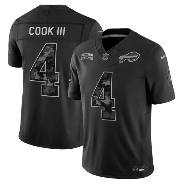 James Cook III Buffalo Bills Soccer Intl 2026 Salute to Service Stitched Limited Jersey - Black