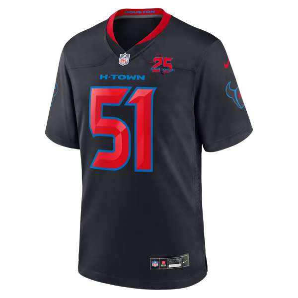 Will Anderson Jr. Houston Texans Soccer Intl Alternate 2 25th Season Game Jersey - Navy