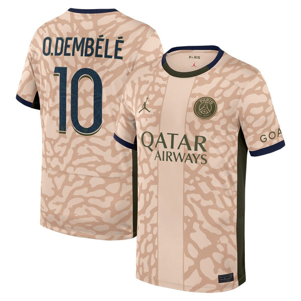 Ousmane Dembélé Paris Saint-Germain  Brand  2023/24 Fourth Stadium  Player Jersey – Tan