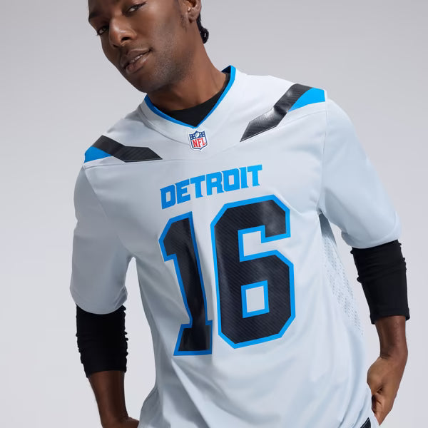 Jared Goff Detroit Lions Soccer Intl 2026 Rivalries Collection Game Jersey - Silver