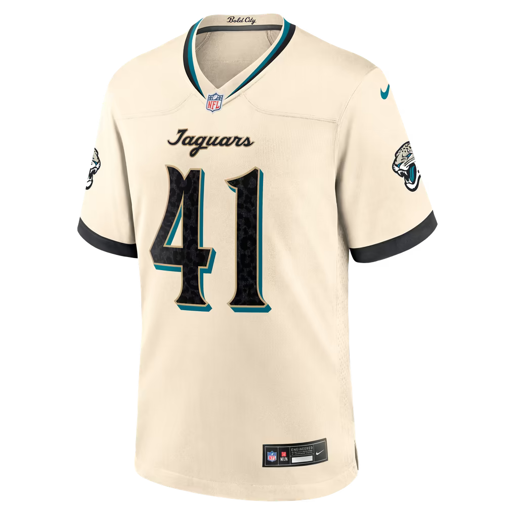 Josh Hines-Allen Jacksonville Jaguars Soccer Intl 2026 Rivalries Collection Game Jersey - Natural