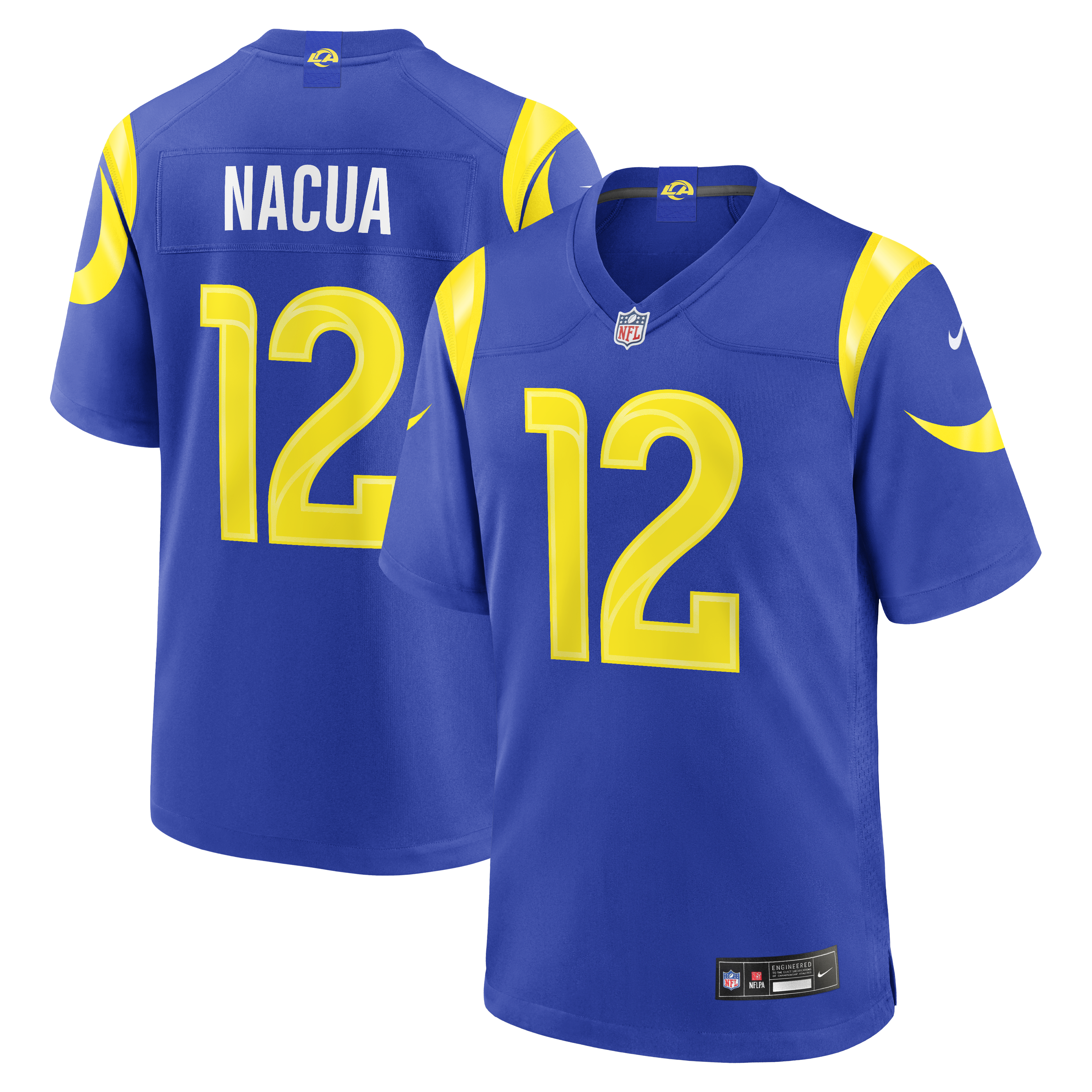 Soccer Intl Puka Nacua Los Angeles Rams Game Jersey White