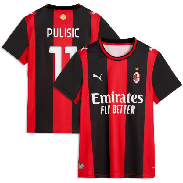 Soccer Intl Christian Pulisic AC Milan 2026/27 Home Replica Jersey Black/Red