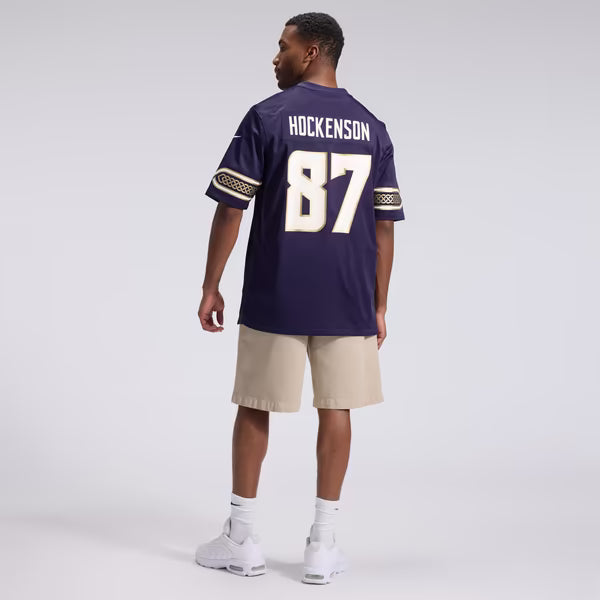 T.J. Hockenson Minnesota Vikings Soccer Intl 2026 Rivalries Collection Game Jersey - Purple