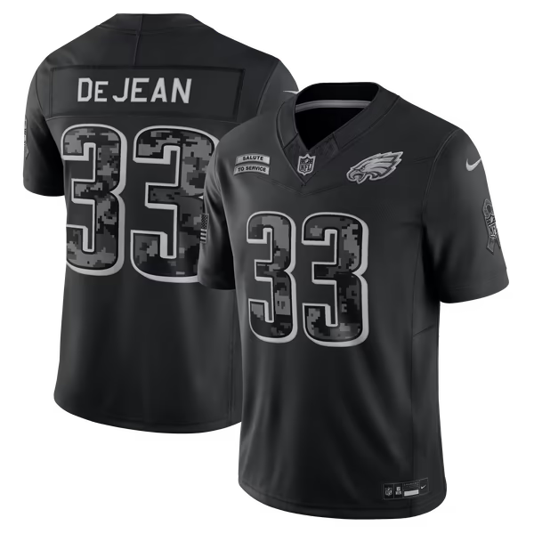 Cooper DeJean Philadelphia Eagles Soccer Intl 2026 Salute to Service Stitched Limited Jersey - Black