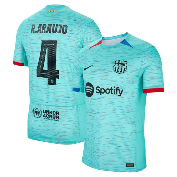 Ronald Araujo Barcelona  2023/24 Third Jersey - Aqua