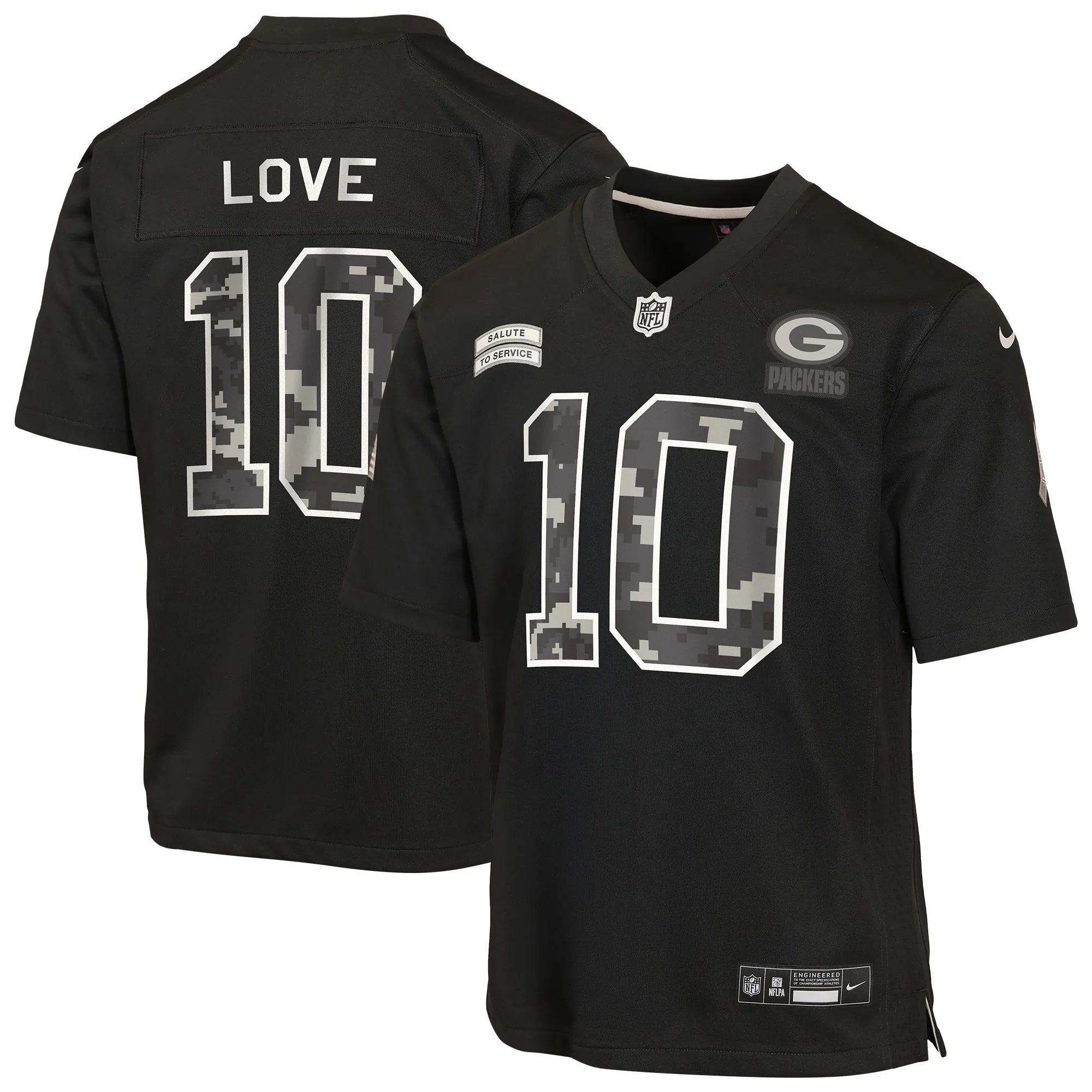 Soccer Intl Love Green Bay Packers Soccer Intl Youth 2026 Salute to Service Game Jersey - Black