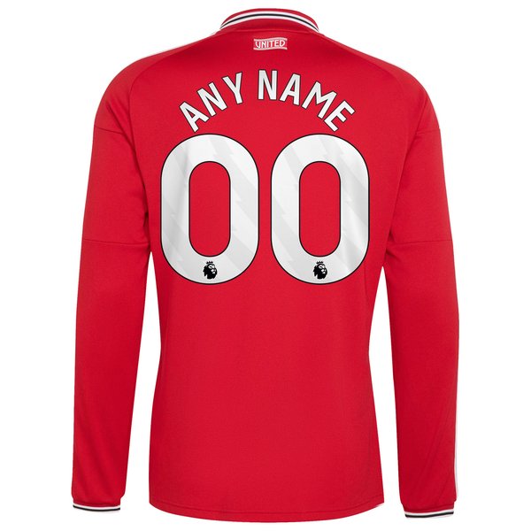 Manchester United Soccer Intl 2026/27 Home Replica Long Sleeve Custom Jersey - Red
