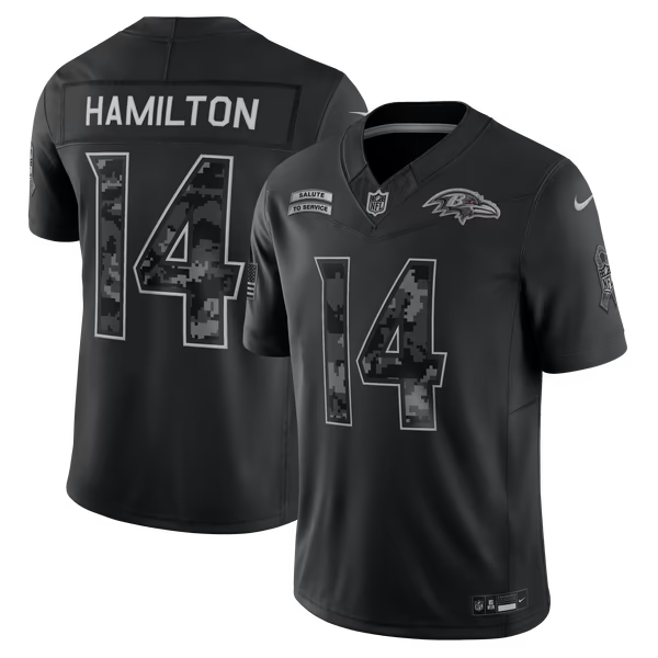 Kyle Hamilton Baltimore Ravens Soccer Intl 2026 Salute to Service Stitched Limited Jersey - Black