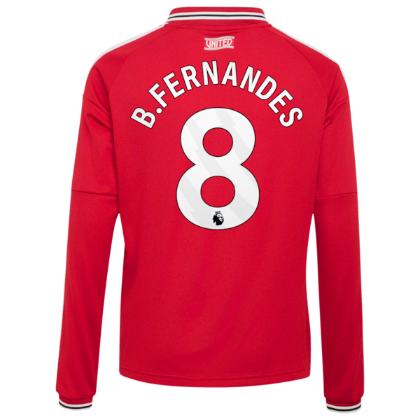 Soccer Intl Bruno Fernandes Manchester United 2026/27 Home Replica Long Sleeve Jersey Red