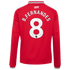 Soccer Intl Bruno Fernandes Manchester United 2026/27 Home Replica Long Sleeve Jersey Red