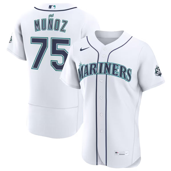 Andres Munoz Seattle Mariners Soccer Intl Home 50th Season Authentic Jersey - White