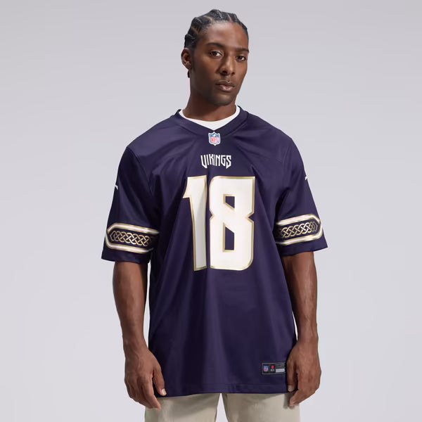 Justin Jefferson Minnesota Vikings Soccer Intl 2026 Rivalries Collection Game Jersey - Purple