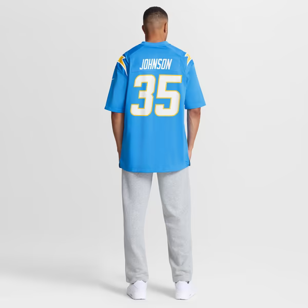 Amar Johnson Los Angeles Chargers Soccer Intl Team Game Jersey - Powder Blue