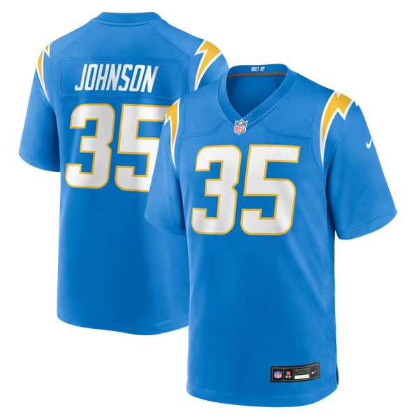 Amar Johnson Los Angeles Chargers Soccer Intl Team Game Jersey - Powder Blue