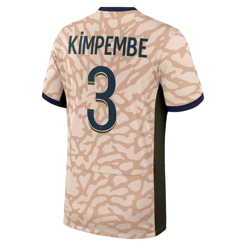 Presnel Kimpembe Paris Saint-Germain  Brand 2023/24 Fourth Stadium Player Jersey – Tan