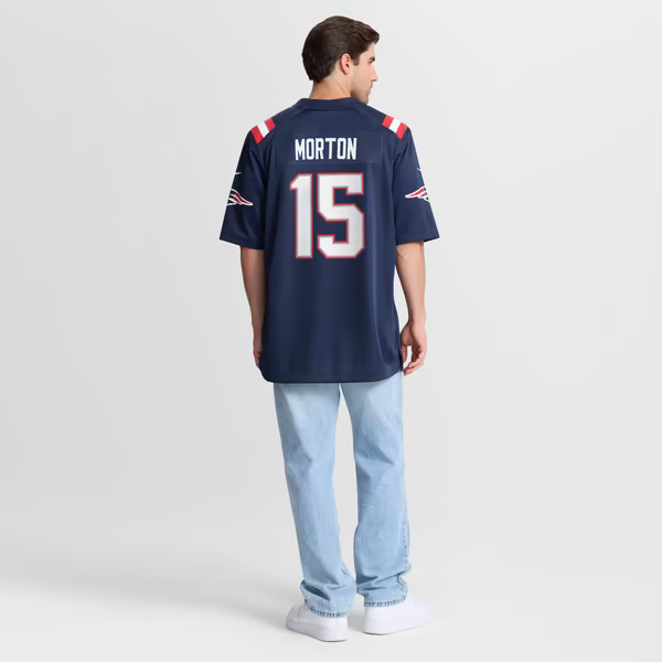 Behren Morton New England Patriots Soccer Intl Team Game Jersey - Navy