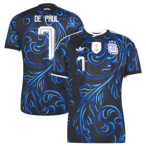 Soccer Intl Rodrigo De Paul Argentina National Team 2026 Away Replica Jersey Black