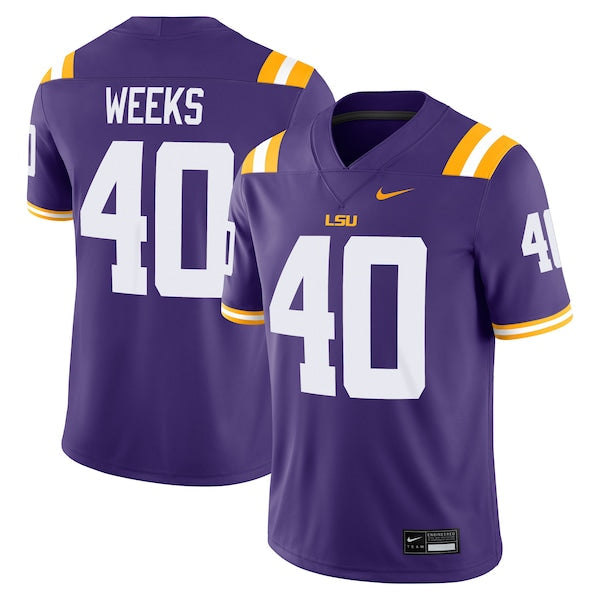 Whit Weeks LSU Tigers Soccer Intl Home Game Jersey - Purple