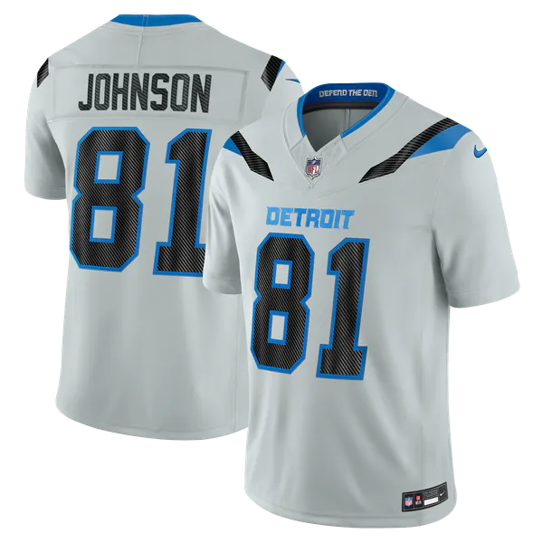 Calvin Johnson Detroit Lions Soccer Intl 2026 Rivalries Collection Stitched Limited Jersey - Silver