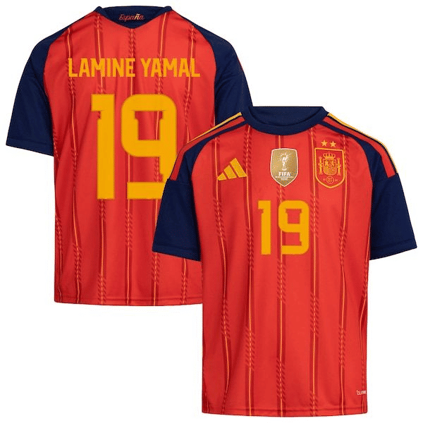 Lamine Yamal Spain National Team Soccer Intl Youth 2026 FIFA World Cup Champions Replica Jersey - Red