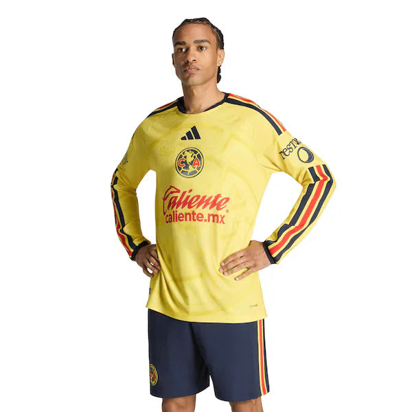 Club America adidas 2026/27 Home On-Field Authentic Long Sleeve Jersey - Yellow