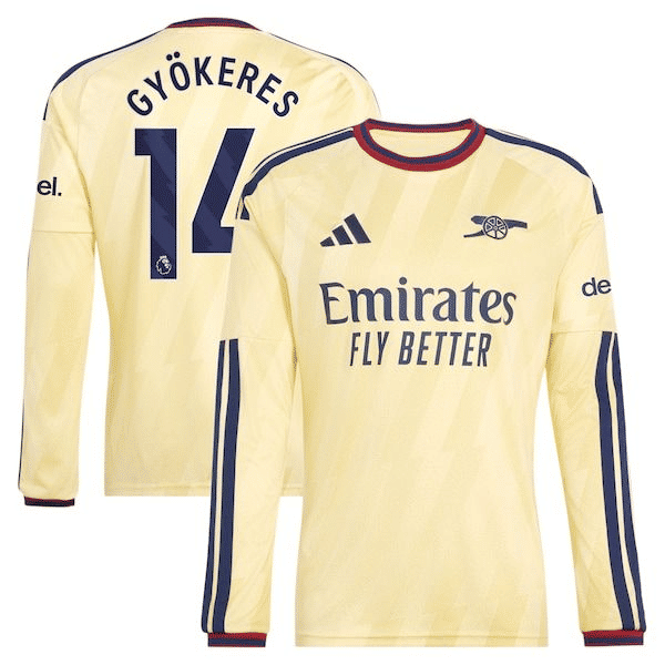 Viktor Gyökeres Arsenal Soccer Intl 2026/27 Third Replica Long Sleeve Jersey - Yellow