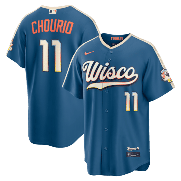 Soccer Intl Jackson Chourio Milwaukee Brewers 2026 City Connect Stadium Jersey Mineral Blue