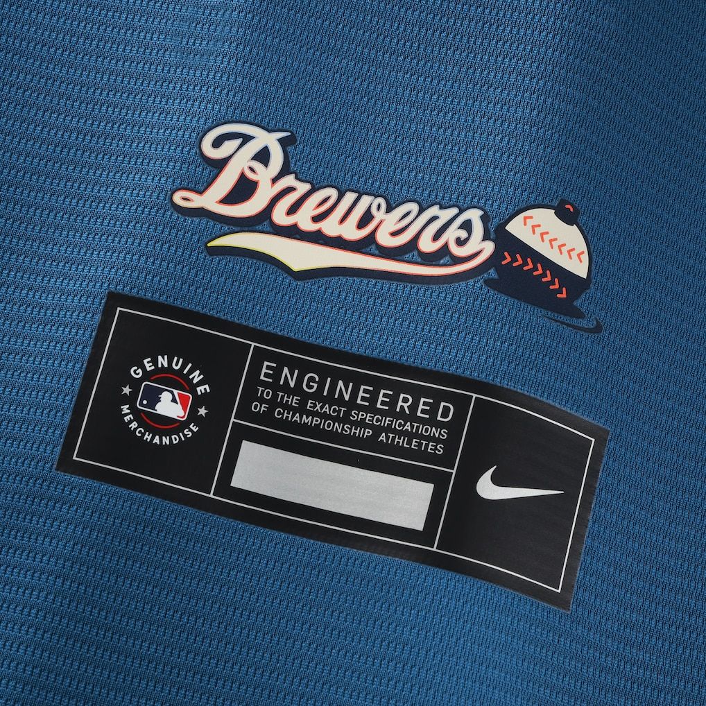 Soccer Intl Christian Yelich Milwaukee Brewers 2026 City Connect Stadium Jersey Mineral Blue