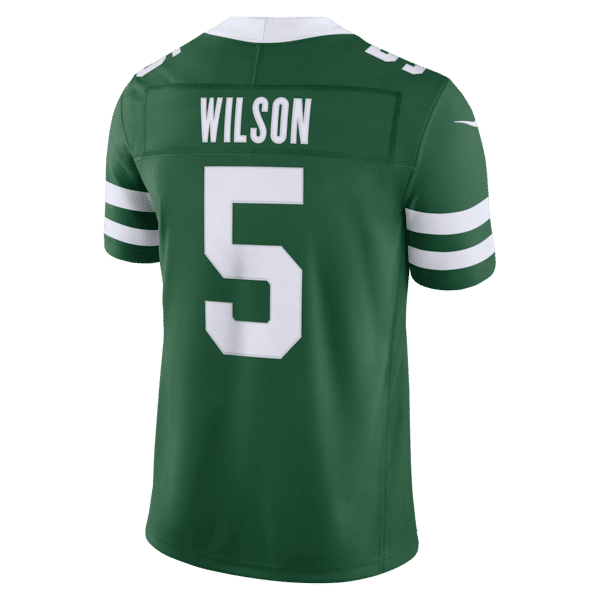 Soccer Intl Garrett Wilson New York Jets Vapor F.U.S.E. Stitched Limited Jersey Green