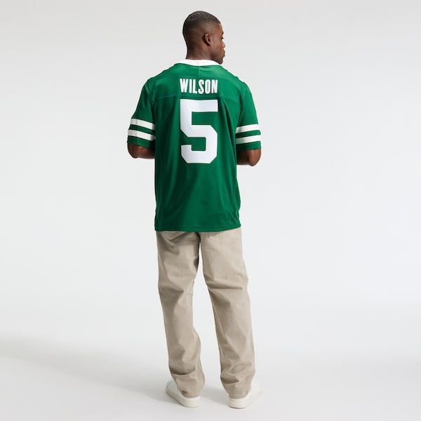Soccer Intl Garrett Wilson New York Jets Vapor F.U.S.E. Stitched Limited Jersey Green