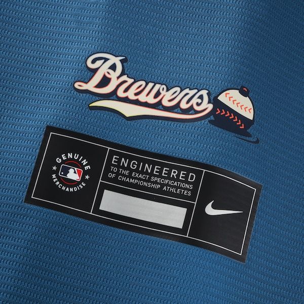 Soccer Intl Christian Yelich Milwaukee Brewers 2026 City Connect Stadium Jersey Mineral Blue