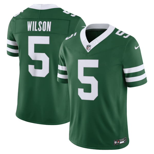 Soccer Intl Garrett Wilson New York Jets Vapor F.U.S.E. Stitched Limited Jersey Green