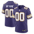 Soccer Intl Minnesota Vikings Custom Game Jersey Purple