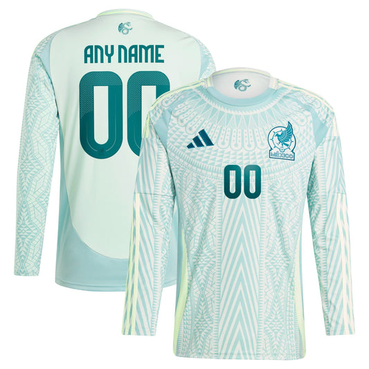 Mexico National Team 2024 Away Custom Long Sleeve Shirt - Green