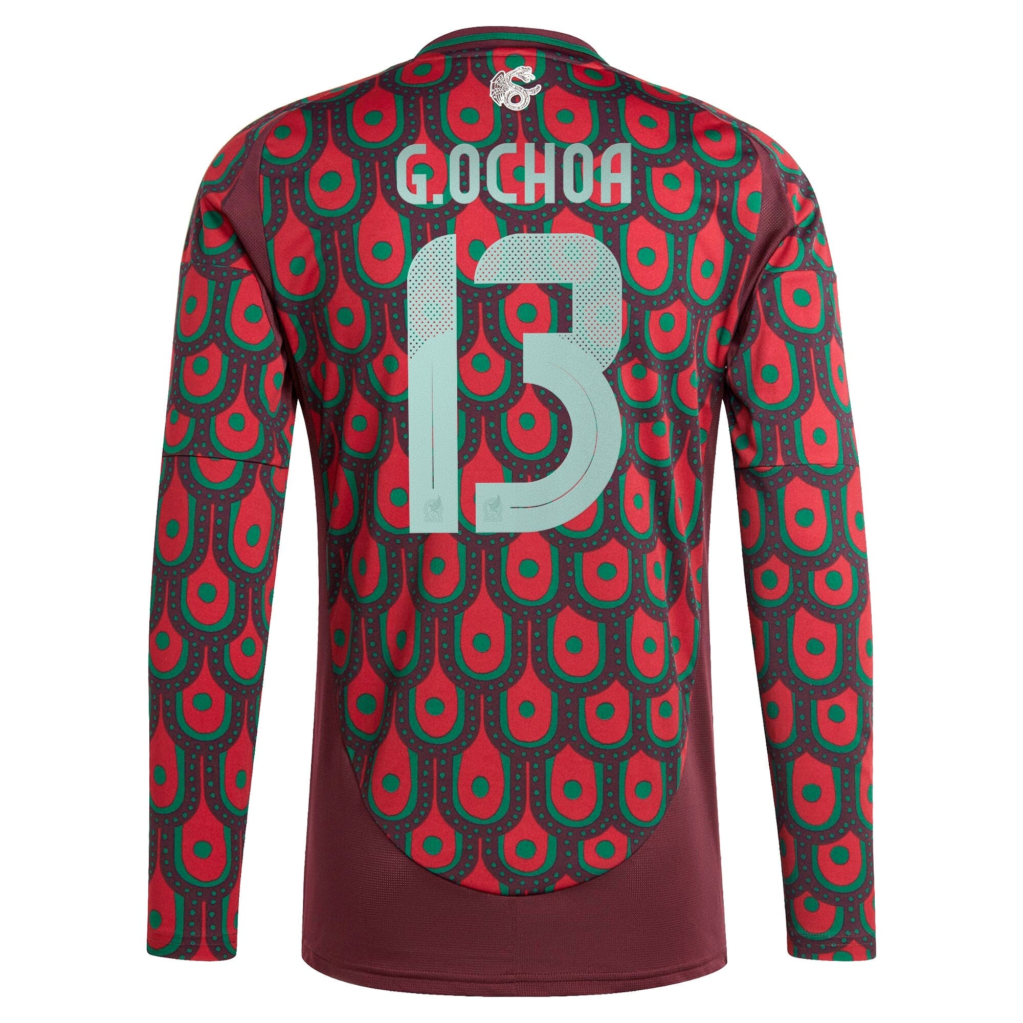 Guillermo Ochoa Mexico National Team 2024 Home Player Long Sleeve Shirt - Burgundy