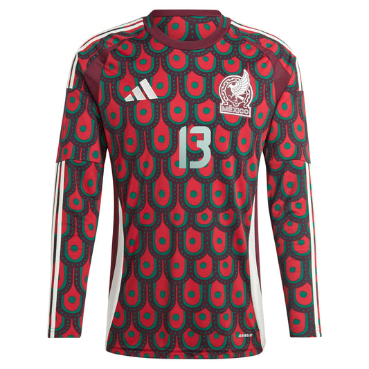 Guillermo Ochoa Mexico National Team 2024 Home Player Long Sleeve Shirt - Burgundy