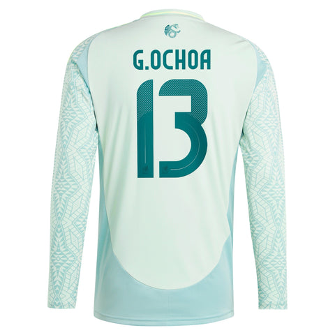 Guillermo Ochoa Mexico National Team 2024 Away Player Long Sleeve Shirt - Green
