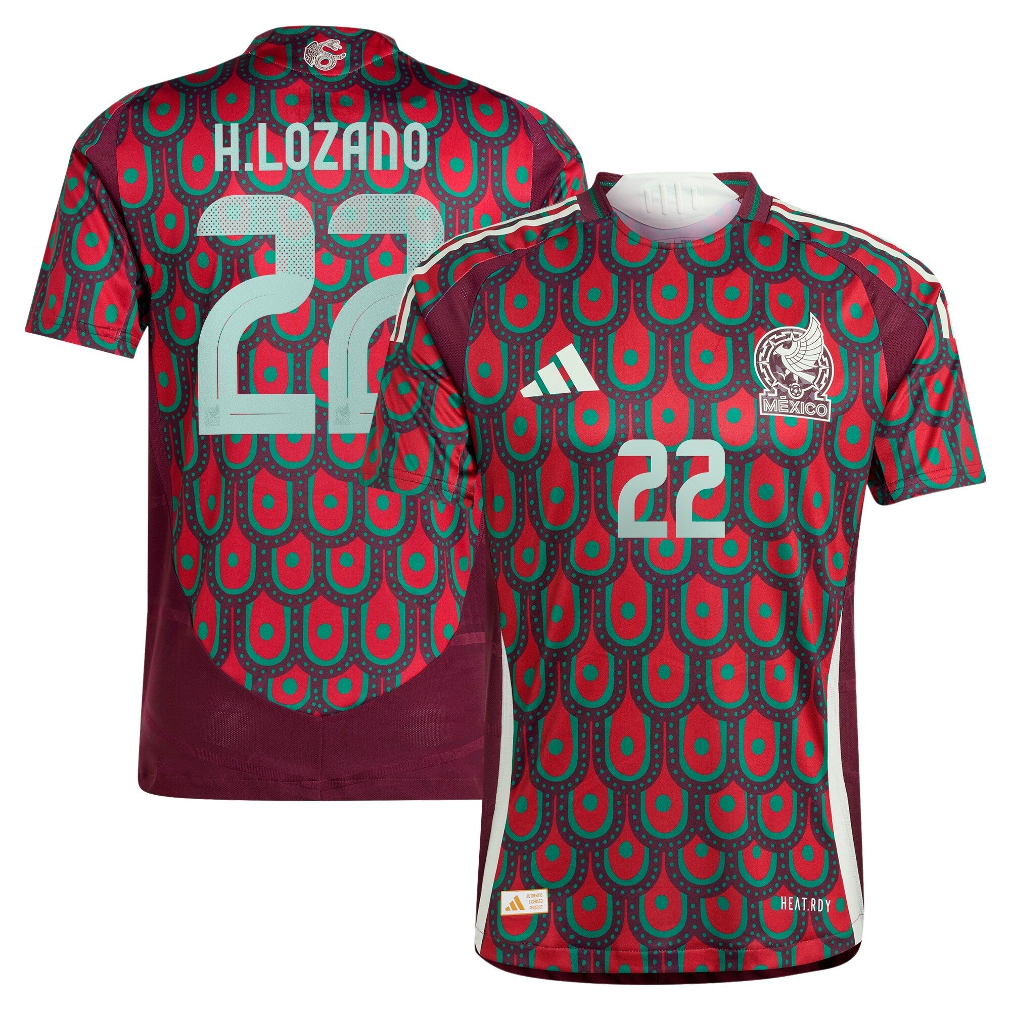 Hirving Lozano Mexico National Team 2024 Home Player Shirt - Burgundy