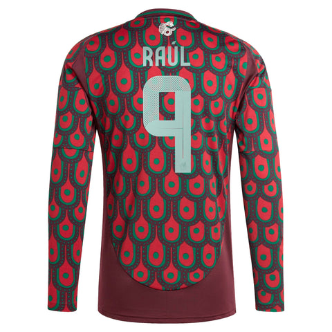 Raul Jimenez Mexico National Team 2024 Home Player Long Sleeve Shirt - Burgundy