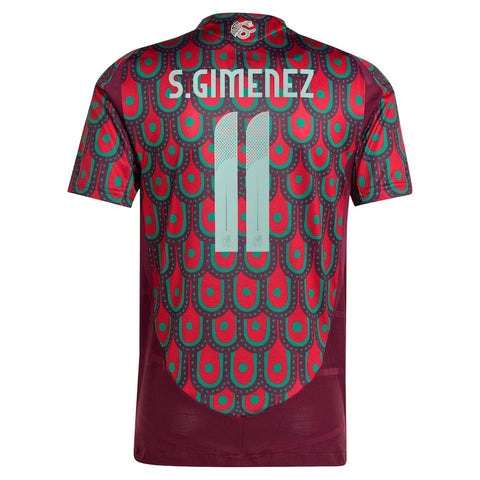 Santiago Giménez Mexico National Team 2024 Home Player Shirt - Burgundy