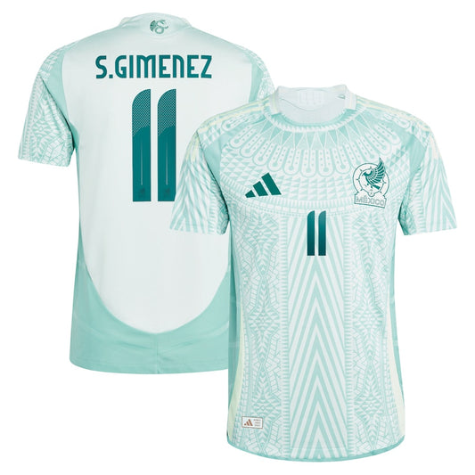 Santiago Giménez Mexico National Team 2024 Away Player Shirt - Green