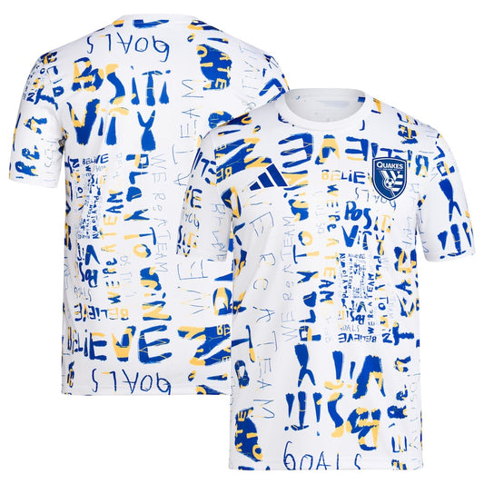 San Jose Earthquakes 2024 MLS Kick Childhood Cancer Pre-Match Top - White